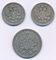 Orosz Birodalom 1904. 20k Ag + 1909. 10k Ag + 1913. 10k Ag T:AU-XF
Russian Empire 1904. 20 Kopeks A...