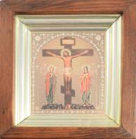 Ikon modern, fém okláddal, üvegezett keretben 15x18 cm