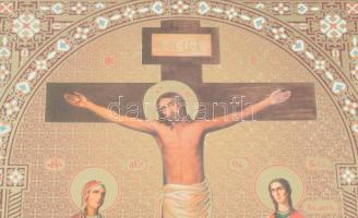 Ikon modern, fém okláddal, üvegezett keretben 15x18 cm