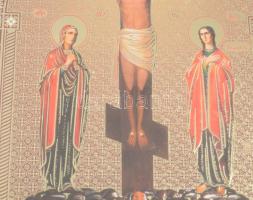 Ikon modern, fém okláddal, üvegezett keretben 15x18 cm