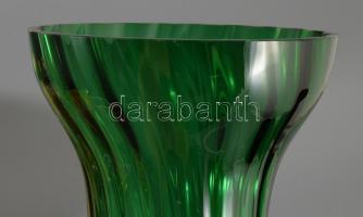 Cseh, olomuci zöld padlóváza. Anyagában színezett, hibátlan 48 cm