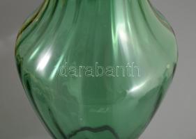 Cseh, olomuci zöld padlóváza. Anyagában színezett, hibátlan 48 cm