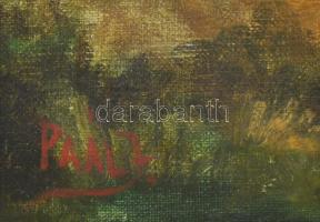 Paál J jelzéssel: Mosónők. Olaj, vászon. Dekoratív, kissé sérült fakeretben. 60×40 cm