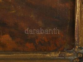 Paál J jelzéssel, Szinyei Merse Pál után: Őszi táj. Olaj, vászon. Dekoratív, sérült fakeretben. 40×6...