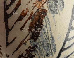 Levél mintás kerámia díszváza, jelzés nélkül, hibátlan 32 cm