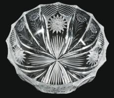 Kristály kínáló tálka, hibátlan d: 15 cm