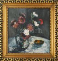 Pap jelzéssel: Csendélet. Olaj, vászon. Dekoratív, kissé sérült fakeretben. 34×32,5 cm.