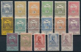 1913 Árvíz I. sor, csak az 50f falcos (**90.000) (25f, 35f kis rozsdafoltok, 20f apró lyuk / small stain spots, tiny hole)