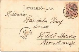 1899 Love couple art postcard, officer. litho (EK)