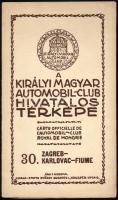 A Királyi Magyar Automobil-Club Turatérképei: 30. Tura: Zagreb - Karlovac - Fiume, térkép. Bp., Stoits György, kihajtható (5 oldal), oldalanként: 21x12 cm