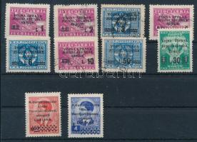 Jugoszlávia 10 db bélyeg stecklapon