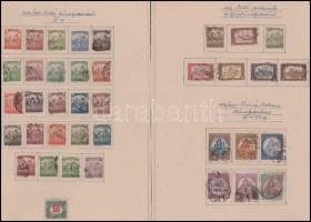 79 db hármas lyukasztású bélyeg albumlapokon