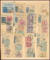 1909-1911 12 db csomagszállító szelvény szép / olvasható bélyegzésekkel