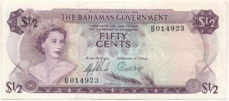 Bahamák 1965. 1/2$ "B014923" T:F Bahamas 1965. 50 Cents "B014923" C:F Krause 17.