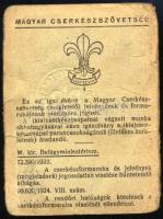 cca 1922 Fényképes cserkész igazolvány