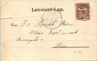 1901 Pécs, indóház, vasútállomás. Blancz József kiadása (szakadás / tear)