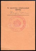 1938 XXXIV. Eucharisztikus Kongresszus vendéggondozói igazolványa