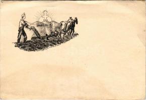 Szebb Jövőt! Magyar Leventemozgalom irredenta propaganda képeslapja. Tervezte és rajzolta Szalacsi Rácz István. Debreceni II. Levente Körzet kiadása / Hungarian Levente Associations irredenta propaganda postcard s: Szalacsi Rácz István (b)