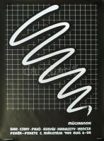 Bak, Csiky, Fajó, Gulyás, Haraszty, Hencze. Fekete-fehér c. kiállítása, '982 aug. 6-29, Műcsarnok, Budapest. Kiállítási plakát, papír. Grafika Studio. Feltekerve, lapszéli egészen apró szakadásokkal. 84x59 cm.