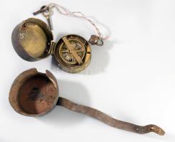 cca 1890-1910 Bécsi bakteróra / járőr óra, bőr tokjával, fogója javított, kulccsal, működik.