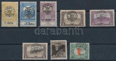 Nagyvárad 1919 8 db bélyeg, közte elcsúszott felülnyomatok Signed: Bodor