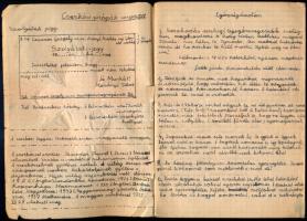 314-es Czuczor Gergely Cserkészcsapat Zrínyi-raj Gönczöl-örs kézzel írt cserkészpróbák anyaga