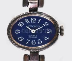 Descartes ezüst (Ag) női karóra, 835 ezrelékes ezüst, 17 köves, mechanikus, működik, tokjában, 15x20...