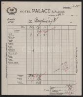 1932 Bp., Hotel Palace Szálloda fejléces számlája