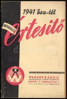 1941 Wanaus Értesítő - Wanaus Károly Fényképészeti Cikkek Szaküzlete prospektus, 16p