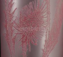 Nagy méretű virágos üveg váza. Anyagában színezett, mintás, hibátlan. 31 cm, párdarabja is megtalálh...