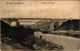 Kőrösmező, Körösmező, Jaszinya, Jasina, Yasinia (Máramaros); Kilátás a Piétoszra, vasúti híd. Kiadja Tatz Ferenc - Kabát E.- M. / railway bridge (fl)