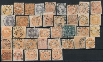 1871-től 37 db Hírlapbélyeg szép egykörös bélyegzésekkel