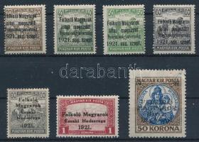 Nyugat-Magyarország I. + V. 1921 7 db bélyeg
Signed: Bodor