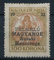 Nyugat-Magyarország V. 1921 Koronás Madonna 100K Signed: Bodor