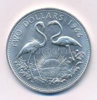 Bahamák 1966. 2$ Ag "II. Erzsébet / Flamingók" T:AU Bahamas 1966. 2 Dollars Ag "Elizabeth II / Flamingos" C:AU Krause KM#9