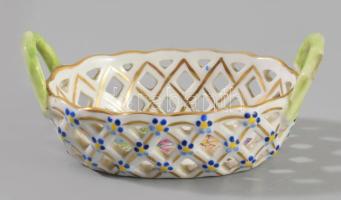 Herendi gyűrűtartó edény inda fülekkel, jelzett, hibátlan, 9x6 cm