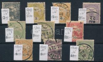 1900 10 db Turul bélyeg b. számvízjellel (29.000) / number in the watermark, position: b