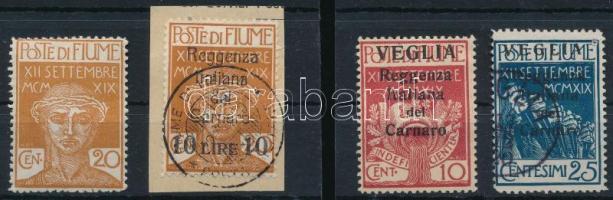 Fiume 1920 Katonai postabélyeg Mi 3 + Carnaro-sziget 1920 Mi 18 + 1920 Veglia Mi 29-30, garancia nélkül
