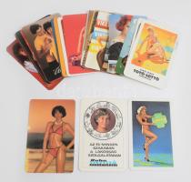 1980-1990 Csinos nőket ábrázoló kártyanaptárak, 26 db