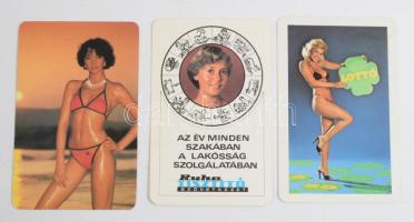1980-1990 Csinos nőket ábrázoló kártyanaptárak, 26 db