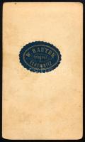 cca 1860 Hölgy egészalakos portréja, keményhátú fotó Rautek Vilmos selmecbányai műterméből, 10,5×6,5...