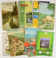 10 db magyar turistatérkép: Bakony, Mátra, Dél-Mezőföld, Őrség, stb.