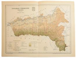 1894 Fogaras vármegye térképe, tervezte: Gönczy Pál, a Pallas Nagy Lexikona melléklete, 24x30 cm + 1...