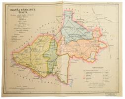 1894 Fogaras vármegye térképe, tervezte: Gönczy Pál, a Pallas Nagy Lexikona melléklete, 24x30 cm + 1...