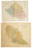 cca 1913 Máramaros vármegye és Udvarhely vármegye térképe (2 db), Kogutowicz: Megyei térképek, 32x37,5 cm és 26,5x33 cm