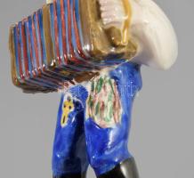 cca 1940 Pataky kerámia harmonikás szobor, jelzett, kis kopással, m: 14 cm