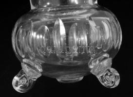 Kristály váza 3 lábon, hibátlan, m: 15 cm