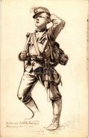Mozdulat tanulmány II. Kiadja a m. kir. 10. honvéd gyalogezred az özvegy- és árvaalap javára. Herbst műnyomása - 38. / WWI Austro-Hungarian K.u.K. military art postcard s: Meilinger Dezső hadnagy (EK)