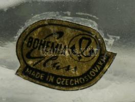 Bohemia 4 darab savmaratott kristály figura, jelzett, hibátlan, m: 6 cm alatt