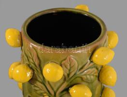 Plasztikus citrom díszítéssel citrustartó edény, jelzett, hibátlan, m: 30 cm